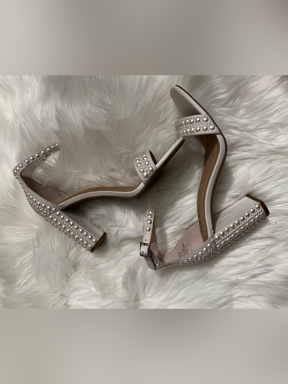 INC International Concepts Pearl-Embellished Heeled Sandals - White - Picture 2 of 11